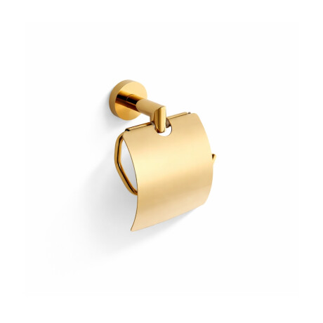 CLASSIC – Toilettenpapierhalter / mit Abdeckung / goldglänzend #1