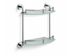 CLASSIC – Halbrundes Doppelregal / Chrom, mattes Glas