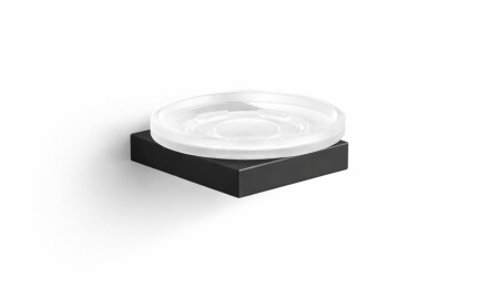 KOBE – Seifenschale  / mattschwarz, mattes Glas
