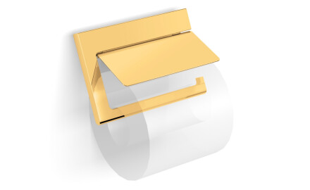 MILANO – Toilettenpapierhalter / schwenkbar mit Abdeckung / goldglänzend