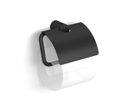 MEGAN – Toilettenpapierhalter / mit Abdeckung / mattschwarz