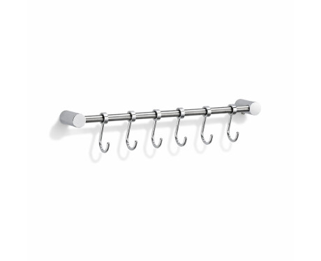 Stange – 6 verschiebbare Haken für Handtücher / Chrom
