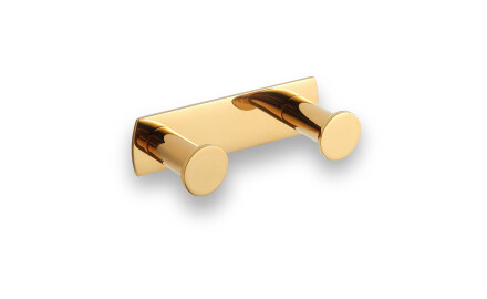 Breite Leiste – 2 Handtuchhaken / goldglänzend