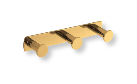 Breite Leiste – 3 Handtuchhaken / goldglänzend