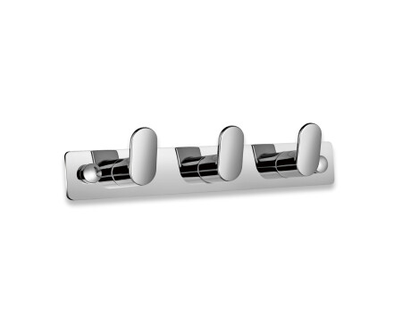 Leiste – 3 Handtuchhaken (Bohnenform) / Chrom