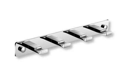 Leiste – 4 flache Handtuchhaken / Chrom