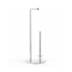 Toilettenpapierhalter + Ersatzrollen / rundes Profil und runder Sockel / polierter Stahl #1