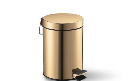 STANDARD-Treteimer, rund, 3 l, Soft-Close / goldglänzend