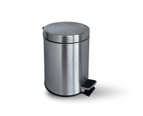 STANDARD-Treteimer, rund, 3 l, Soft-Close / satinierter Stahl