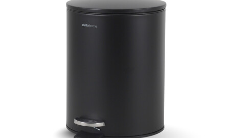 BUDGET-Treteimer, rund, 5 l, Soft-Close / Stahl, mattschwarz