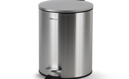 BUDGET-Treteimer, rund, 5 l, Soft-Close / Edelstahl, satiniert