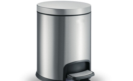 PREMIUM-Treteimer, rund, 5 l, Soft-Close / Edelstahl, satiniert