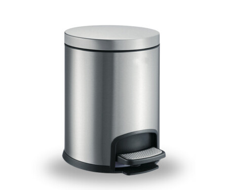 PREMIUM-Treteimer, rund, 5 l, Soft-Close / Edelstahl, satiniert