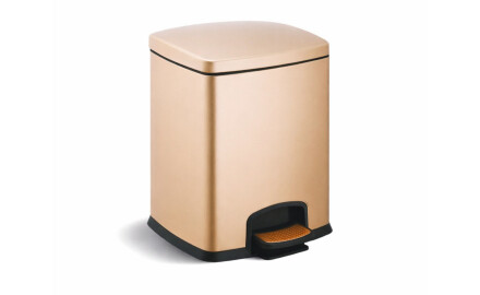 PREMIUM-Treteimer, rechteckig, 5 l, Soft-Close / Champagner