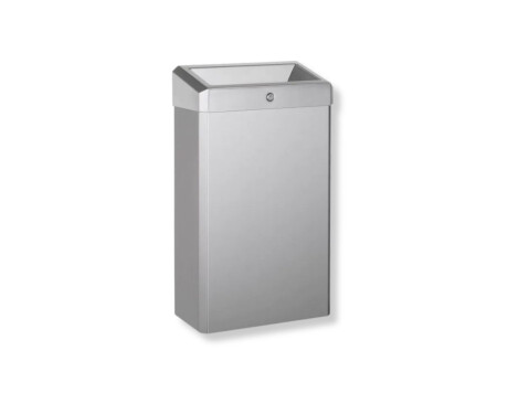 30-Liter-Abfalleimer mit offenem Deckel, Serie R1 / gebürsteter Edelstahl