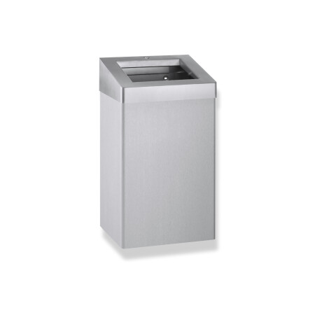 49-Liter-Abfalleimer mit offenem Deckel, Serie R10 / gebürsteter Edelstahl #1