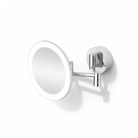 Kosmetikspiegel mit 3-facher Vergrößerung, rund, mit LED-Beleuchtung, stufenlose Einstellung der Lichtfarbe, schwenkbar, doppelter beweglicher Arm / Chrom #1