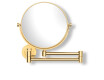 Kosmetikspiegel, gerade, 3-fache Vergrößerung, rund, schwenkbar, doppelter beweglicher Arm / goldglänzend