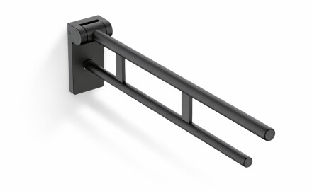 Stützhandlauf für Menschen mit Behinderungen, Ø 32, schwenkbar, PREMIUM – 80 cm / Edelstahl, mattschwarz