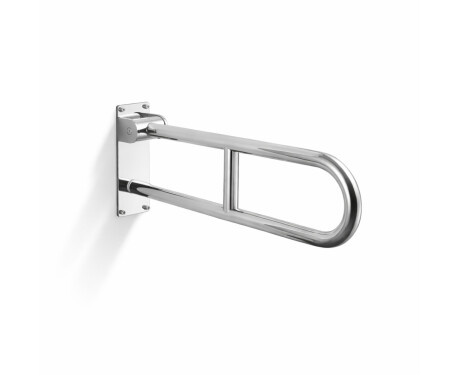 Stützhandlauf für Menschen mit Behinderungen, Ø 32, gebogen und schwenkbar, STANDARD – 60 cm / polierter Edelstahl