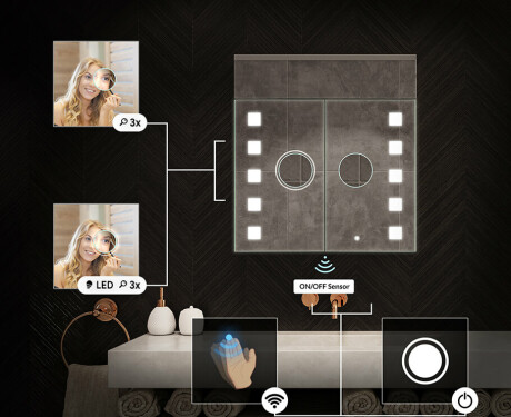 Spiegelschrank mit LED Beleuchtung - L03 Emily 66,5 x 72cm #5