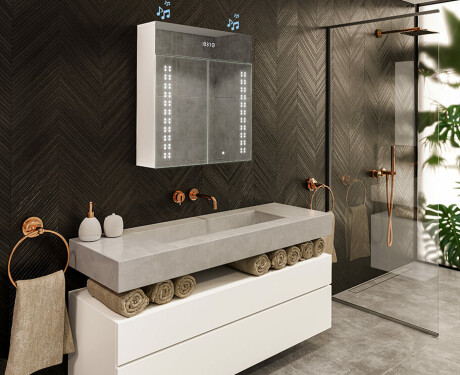 Spiegelschrank mit LED Beleuchtung - L55 Emily 66,5 x 72cm #10