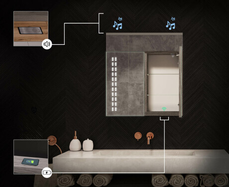 Spiegelschrank mit LED Beleuchtung - L55 Emily 66,5 x 72cm #6