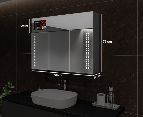 Smart Spiegelschrank mit LED Beleuchtung - L55 Sarah 100 x 72cm #3