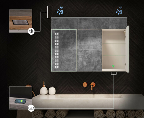 Spiegelschrank mit LED Beleuchtung - L55 Emily 100 x 72cm #6