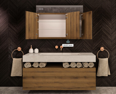 Spiegelschrank mit LED Beleuchtung - L55 Emily 100 x 72cm #8