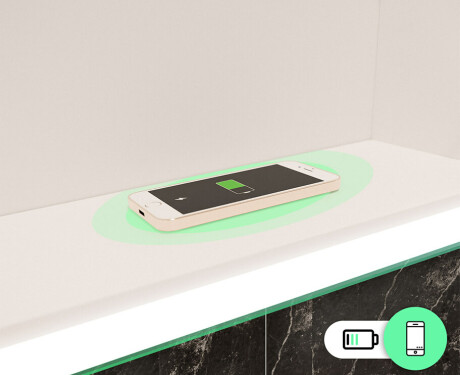 Bad Spiegelschrank Lily mit LED Beleuchtung - 2-türig 100 x 72,5cm #10