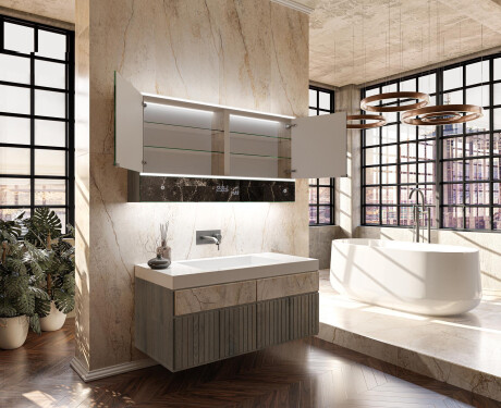 Bad Spiegelschrank Lily mit LED Beleuchtung - 2-türig 100 x 72,5cm #11