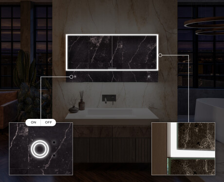 Bad Spiegelschrank Lily mit LED Beleuchtung - 2-türig 100 x 72,5cm #6