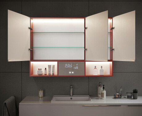 Bad Spiegelschrank Emma mit LED Beleuchtung - 3-türig 100 x 72cm #12