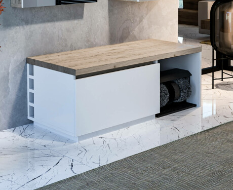 Schuhschrank mit Schuhputzgerät - Olivia 110 x 45cm