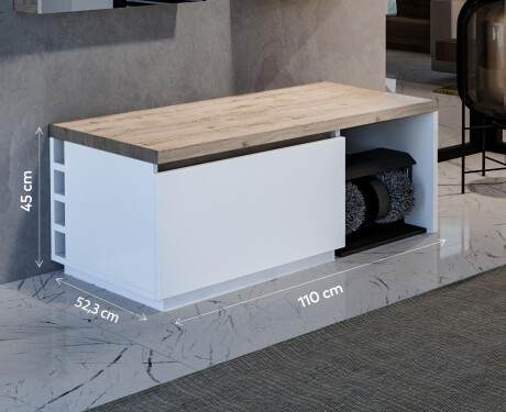 Schuhschrank mit Schuhputzgerät - Olivia 110 x 45cm #2