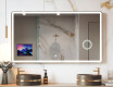 Abgerundeter Moderner LED-Spiegel mit iPad Displine L141 Rahmen