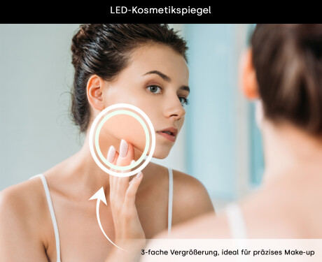 Abgerundeter Moderner LED-Spiegel mit iPad Displine L141 Rahmen #6