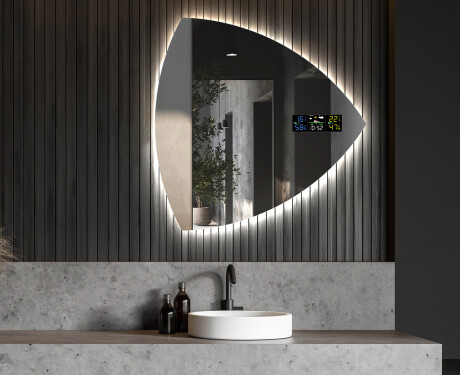 Unregelmäßiger asymmetrischer Spiegel mit LED Beleuchtung T221 #6