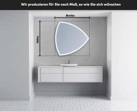 Unregelmäßiger asymmetrischer Spiegel mit LED Beleuchtung T222 #3