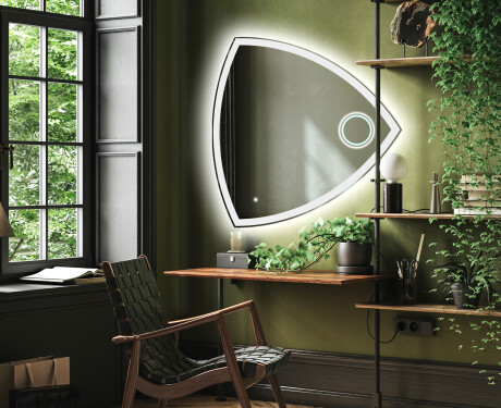 Unregelmäßiger asymmetrischer Spiegel mit LED Beleuchtung T222 #4
