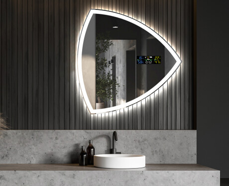 Unregelmäßiger asymmetrischer Spiegel mit LED Beleuchtung T222 #6