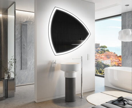 Unregelmäßiger asymmetrischer Spiegel mit LED Beleuchtung T222 #9