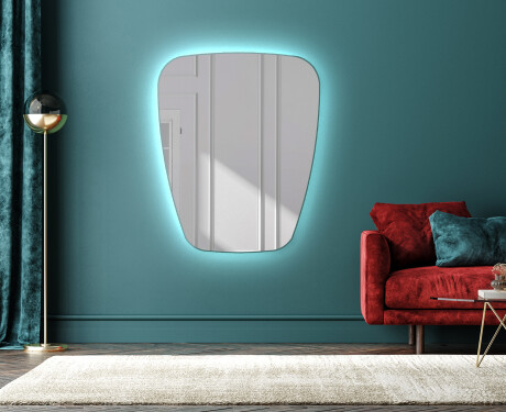 Unregelmäßiger asymmetrischer Spiegel mit LED Beleuchtung Z221 #1