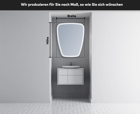 Unregelmäßiger asymmetrischer Spiegel mit LED Beleuchtung Z222 #3