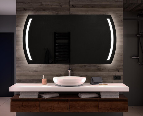 Abgerundeter Badspiegel mit LED Beleuchtung L67 #1