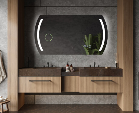 Abgerundeter Badspiegel mit LED Beleuchtung L67 #7