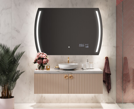 Abgerundeter Badspiegel mit LED Beleuchtung L67 #9