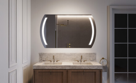 Abgerundeter Badspiegel mit LED Beleuchtung L67