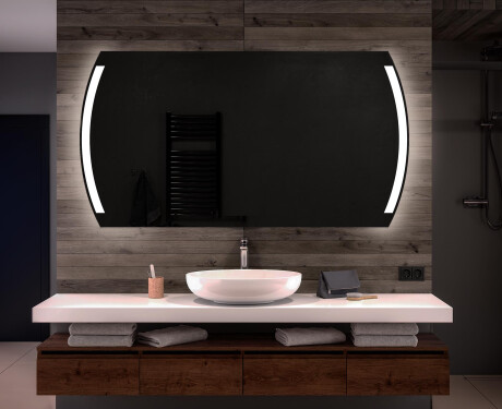 Abgerundeter Badspiegel mit LED Beleuchtung L68